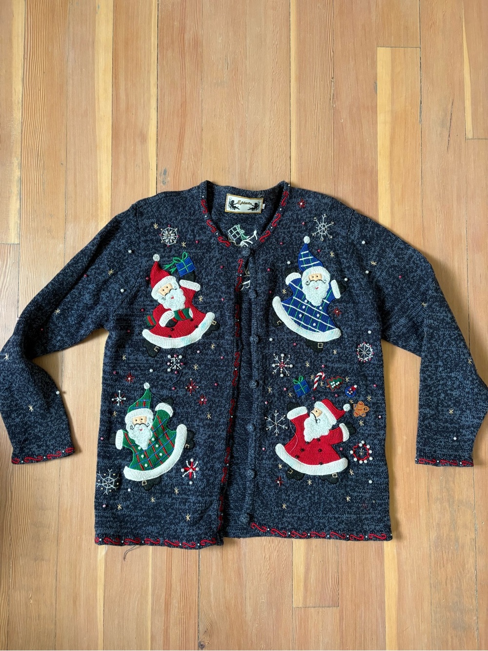 Vintage Episcia Christmas Sweater Santa Cardigan